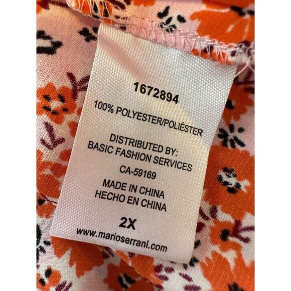 Mario Serrani Italy Women's Plus 2X Floral Blouse Top Boho - Picture 3 of 6